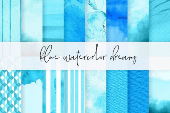 16 Blue Watercolor Baby Shower Patterns for Marketing & Branding