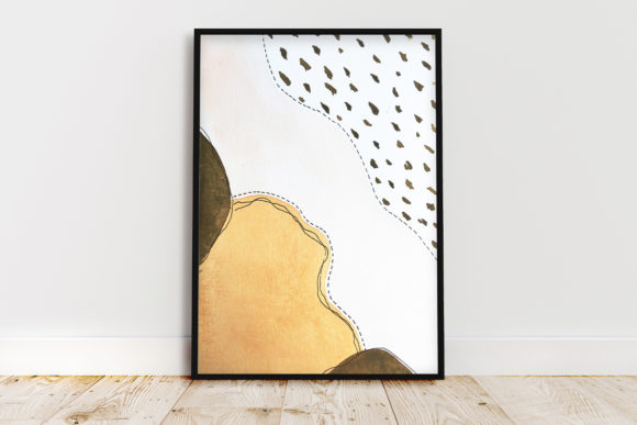 Abstract Wall Art with Watercolor-Like Fruit Seeds for Creative Projects