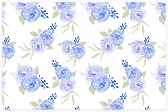 Blue Rose Floral Watercolor Pattern: A Versatile Design Asset for Modern Branding