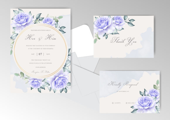 Blue Watercolor Splash Wedding Card Set: A Print Template for Polished Content Publishing