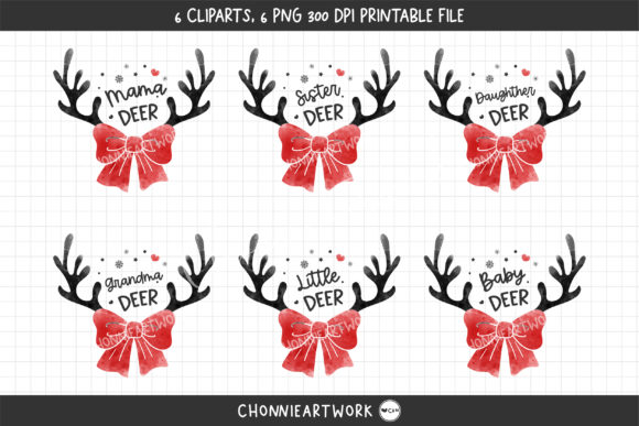 Deer Family, Watercolor: A Versatile Print Template for Creative Projects