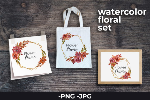 Frame Watercolor Floral Autumn Set: A Graphic Design Asset for Craft Blogs