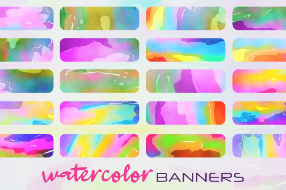 Funky Watercolor Background Banners