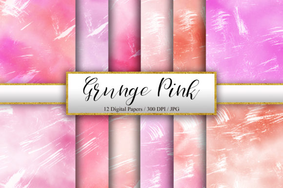 Grunge Pink Ombre Watercolor Background
