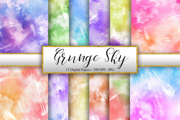 Grunge Sky Watercolor Background and Backgrounds
