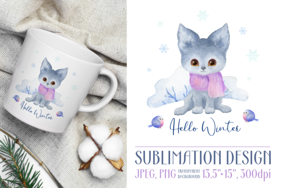 Hello Winter. Watercolor Baby Wolf Review