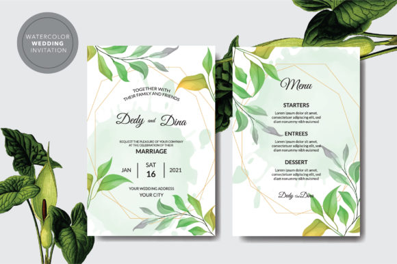 Minimalist Watercolor Wedding Invitation: A Versatile Print Template for Content Creators