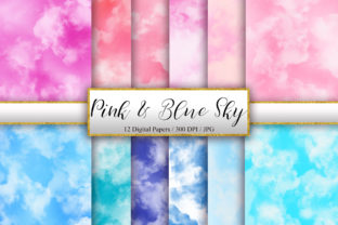 Pink and Blue Sky Watercolor Background