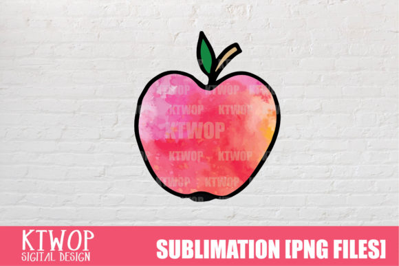 Pink Watercolor Apple for Crafts: A Versatile Design Asset for Local Branding