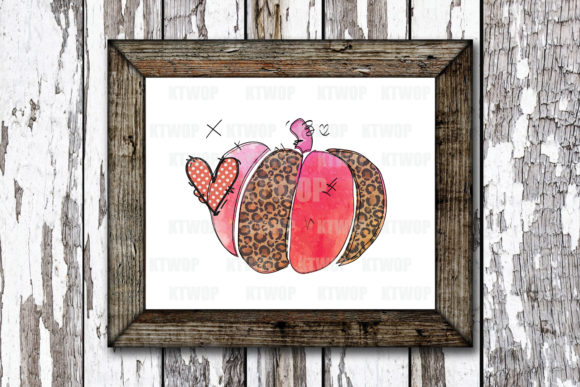 Pumpkin-Pink-Leopard-Watercolor PNG for Crafts