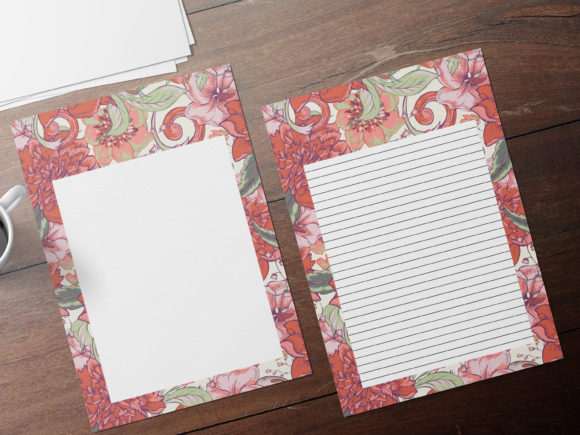 Red Watercolor Flowers Stationery: A Must-Have Print Template for Handmade Businesses