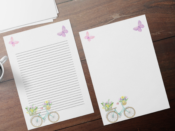 Spring Bicycle Watercolor Wedding Print Templates for Local Business Branding