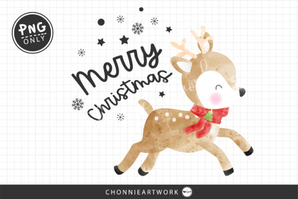 Sublimation Reindeer Watercolor, Merry: A Festive Print Template for Crafters