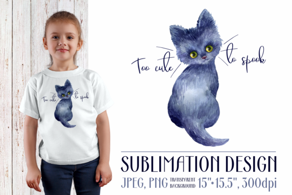 Too Cute to Spook: A Watercolor Black Cat for Crafts and Creative Projects