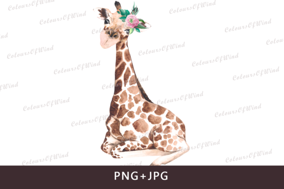 Watercolor Baby Giraffe Sub Print: A Delicate Embroidery Design for Real Projects