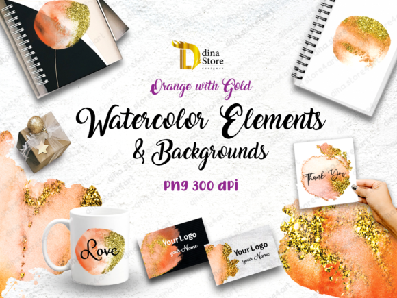 Watercolor Elements Backgrounds Orange: A Versatile Design Asset for Creative Campaigns