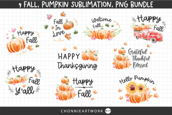 Watercolor Fall, Pumpkin Bundle: A Versatile Print Template for Seasonal Design Projects