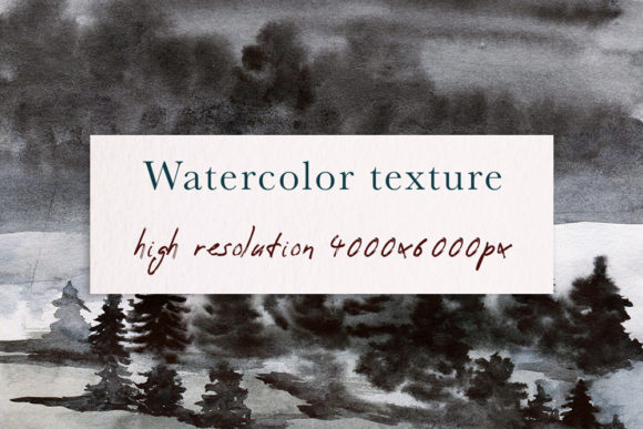 Watercolor Forest Landscape and Fog – A Texture-Filled Design for Handmade Creations