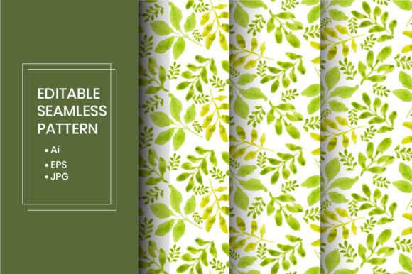 Watercolor Leaves Seamless Pattern: A Versatile Graphic Design Asset for Handmade Creations
