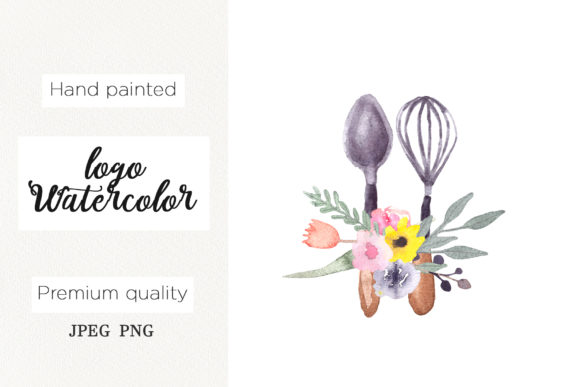 Watercolor Logo Whisk for Bakery: A Creative Design Asset That Adds Flavor to Logos