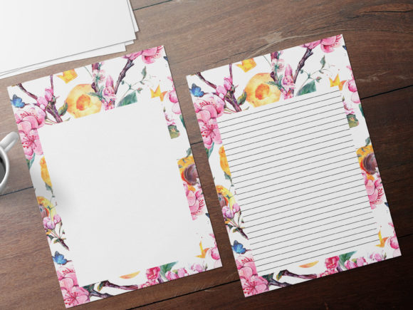 Watercolor Stationery Journaling Papers: A Print Template for Handmade Branding