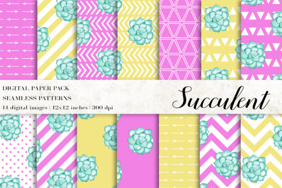 Watercolor Succulent Digital Papers: A Pattern Review for Commercial Use