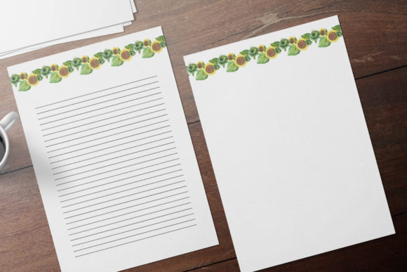 Watercolor Sunflowers Floral Stationary: A Print Template for Warmth and Brand Charm