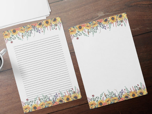Watercolor Sunflowers Print Templates for Creative Branding