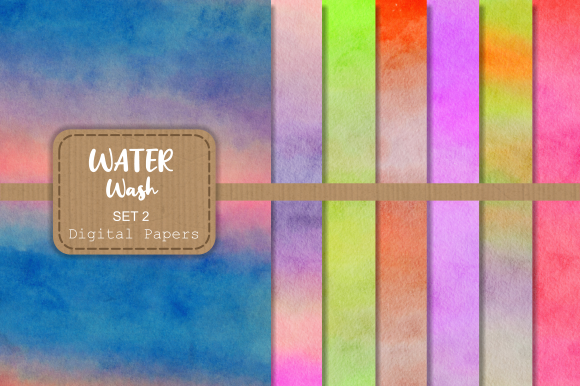 Watercolor Wash Textured Digital Papers for Backgrounds