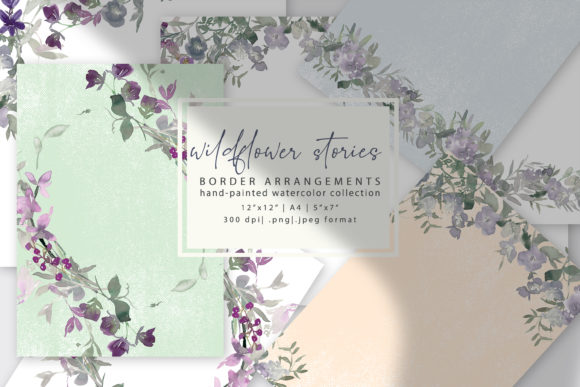 Watercolor Wildflower Backgrounds for Modern Branding